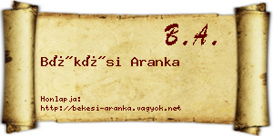 Békési Aranka névjegykártya