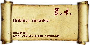Békési Aranka névjegykártya