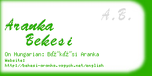 aranka bekesi business card